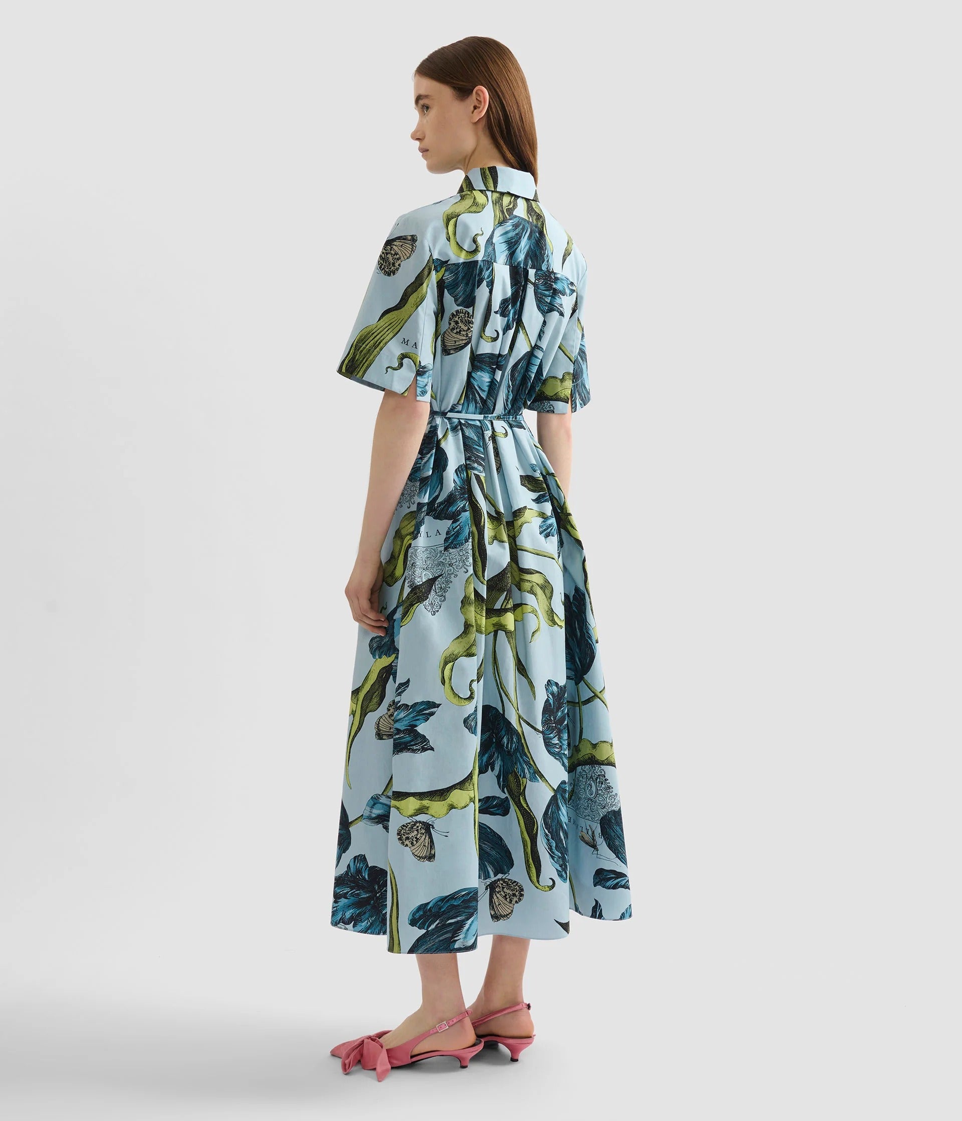 Tulip-print Midi Dress-ERDEM-Verso
