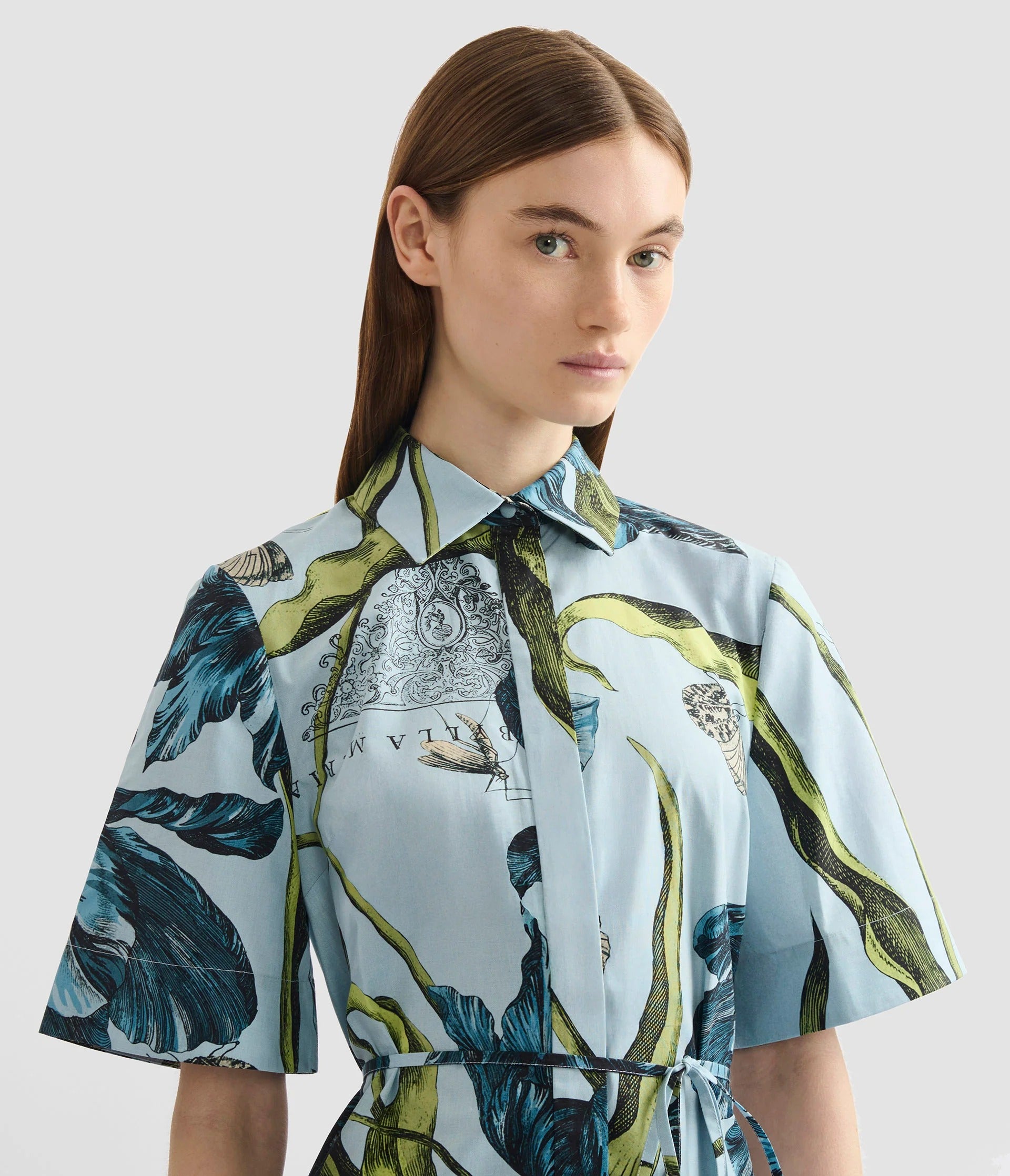 Tulip-print Midi Dress-ERDEM-Verso