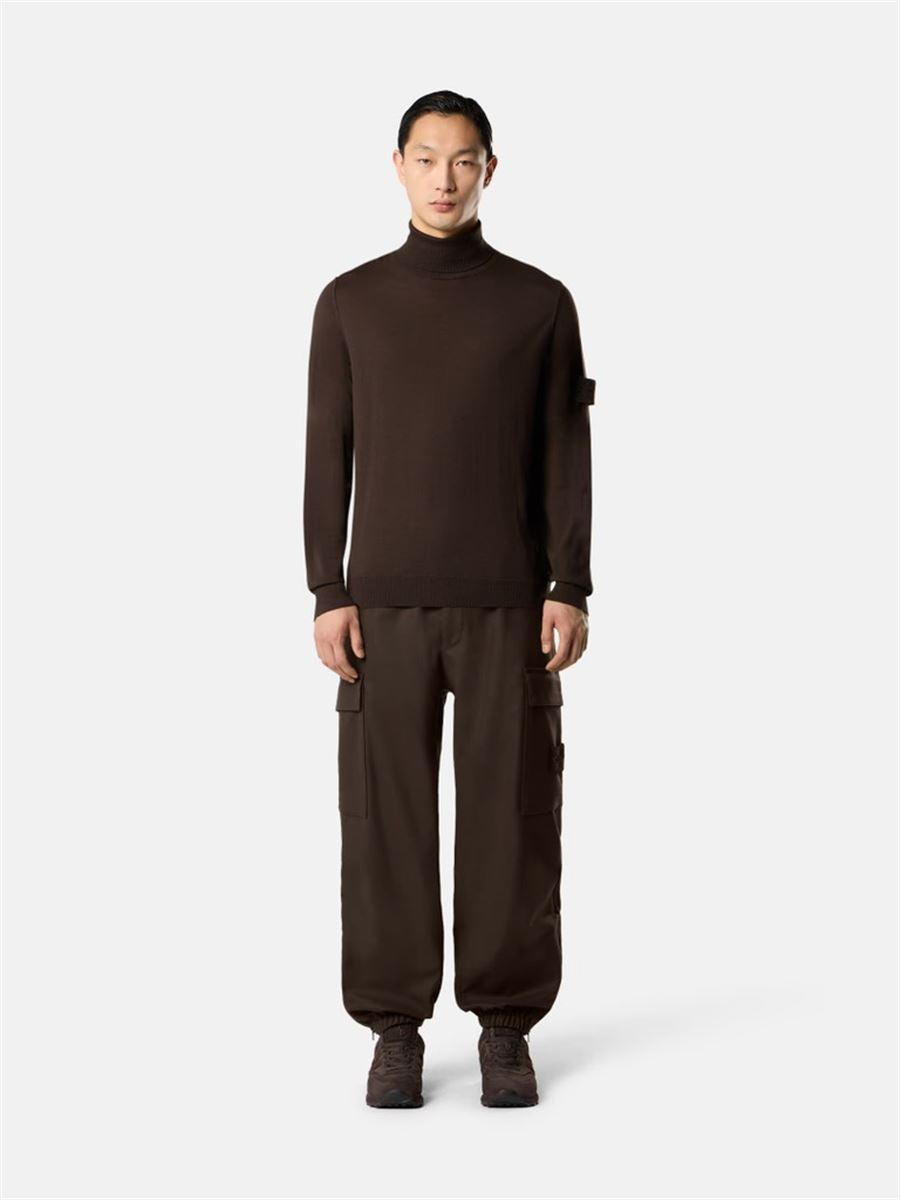 Turtleneck jumper with ribbed trims-STONE ISLAND-Verso