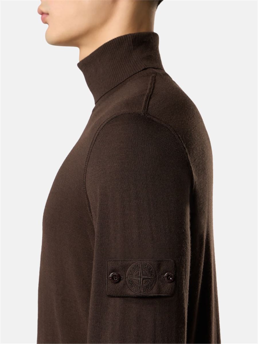 Turtleneck jumper with ribbed trims-STONE ISLAND-Verso