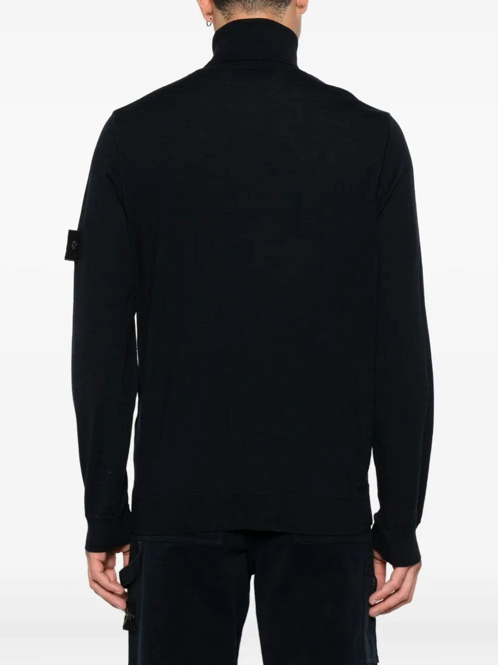 Turtleneck Jumper with Ribbed Trims-STONE ISLAND-Verso
