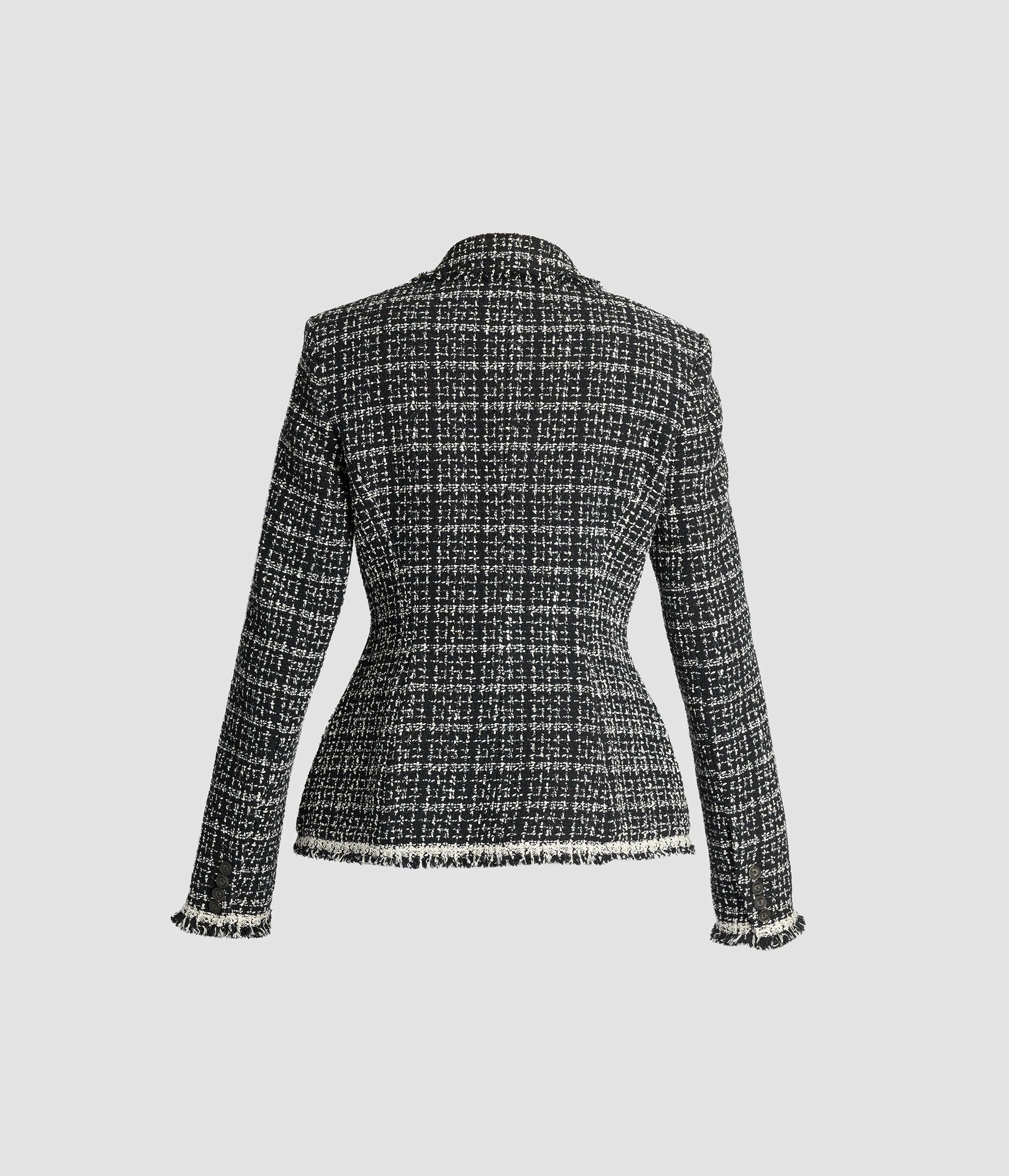 Tweed fitted single breasted blazer-ERDEM-Verso