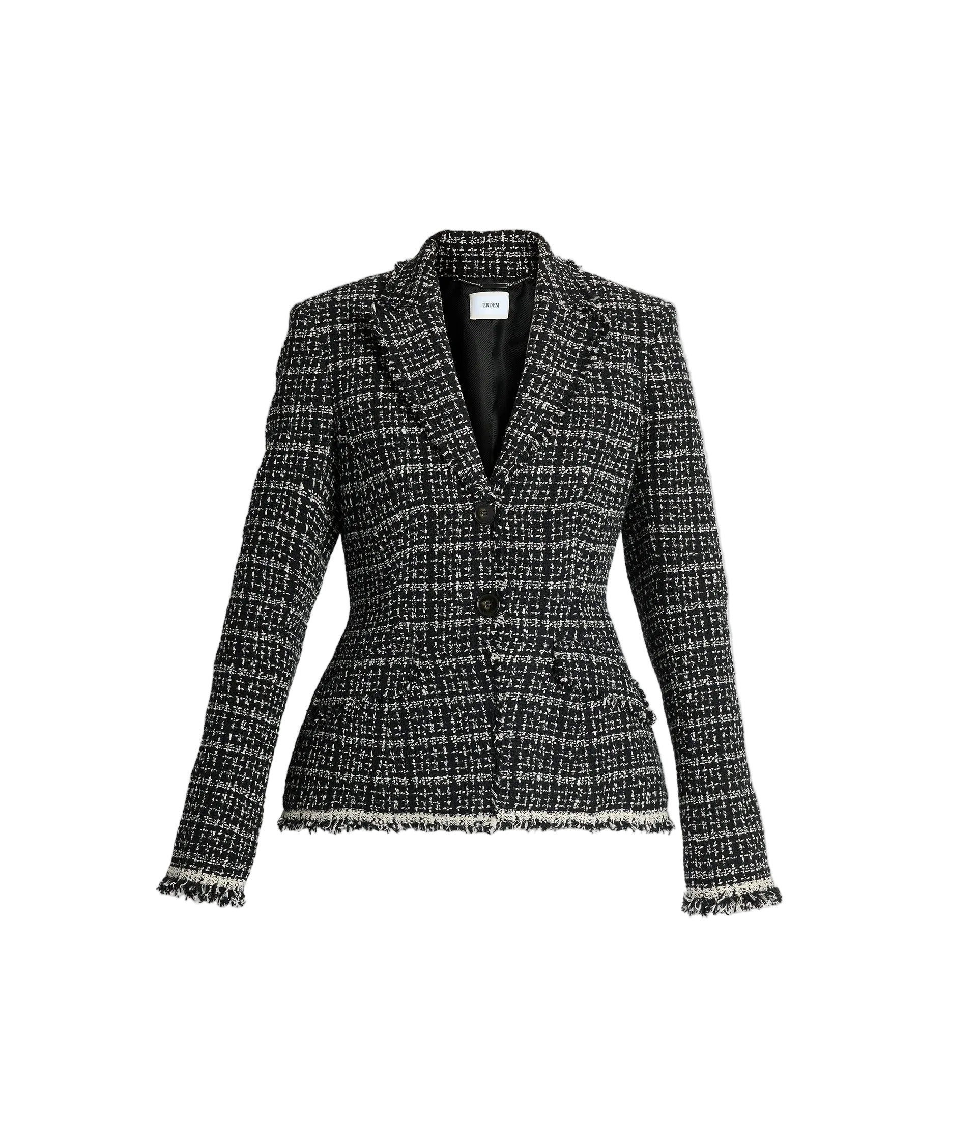 Tweed fitted single breasted blazer-ERDEM-310276-10-Verso