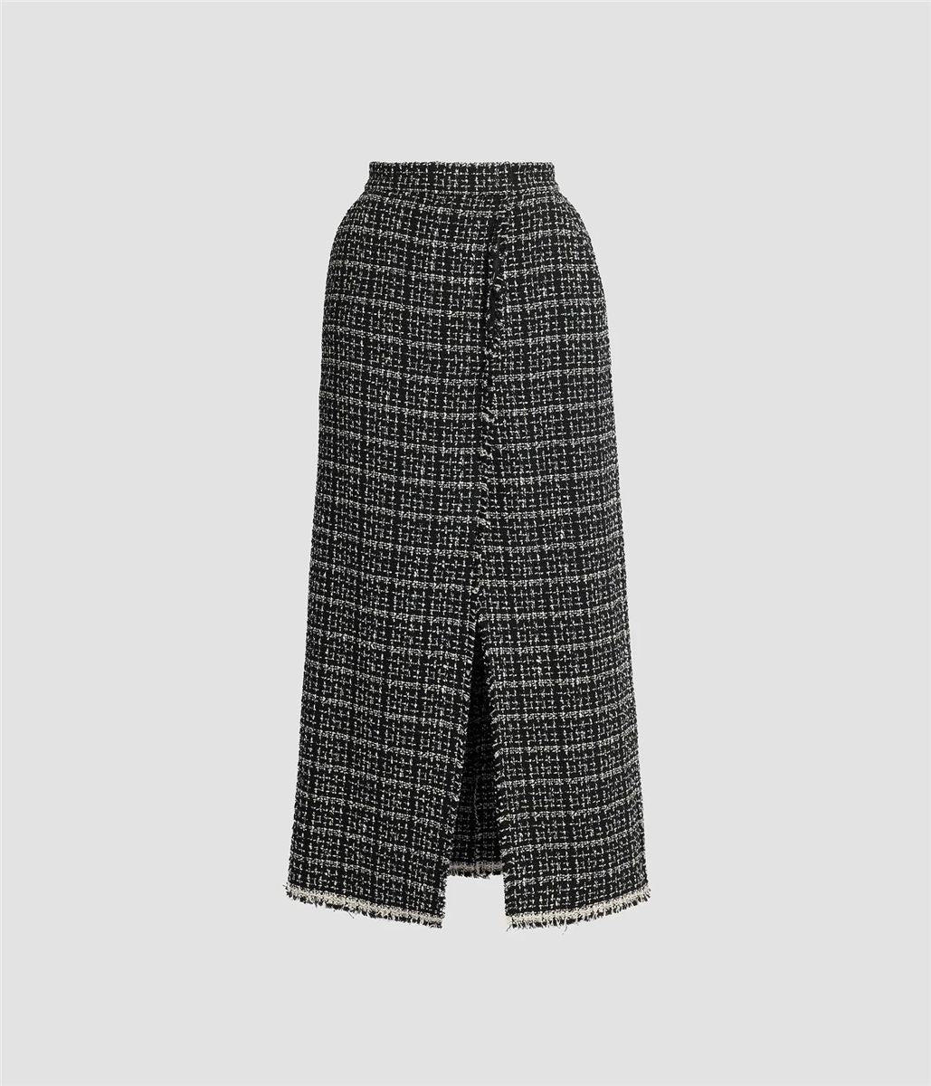 Tweed midi pencil skirt-ERDEM-Verso
