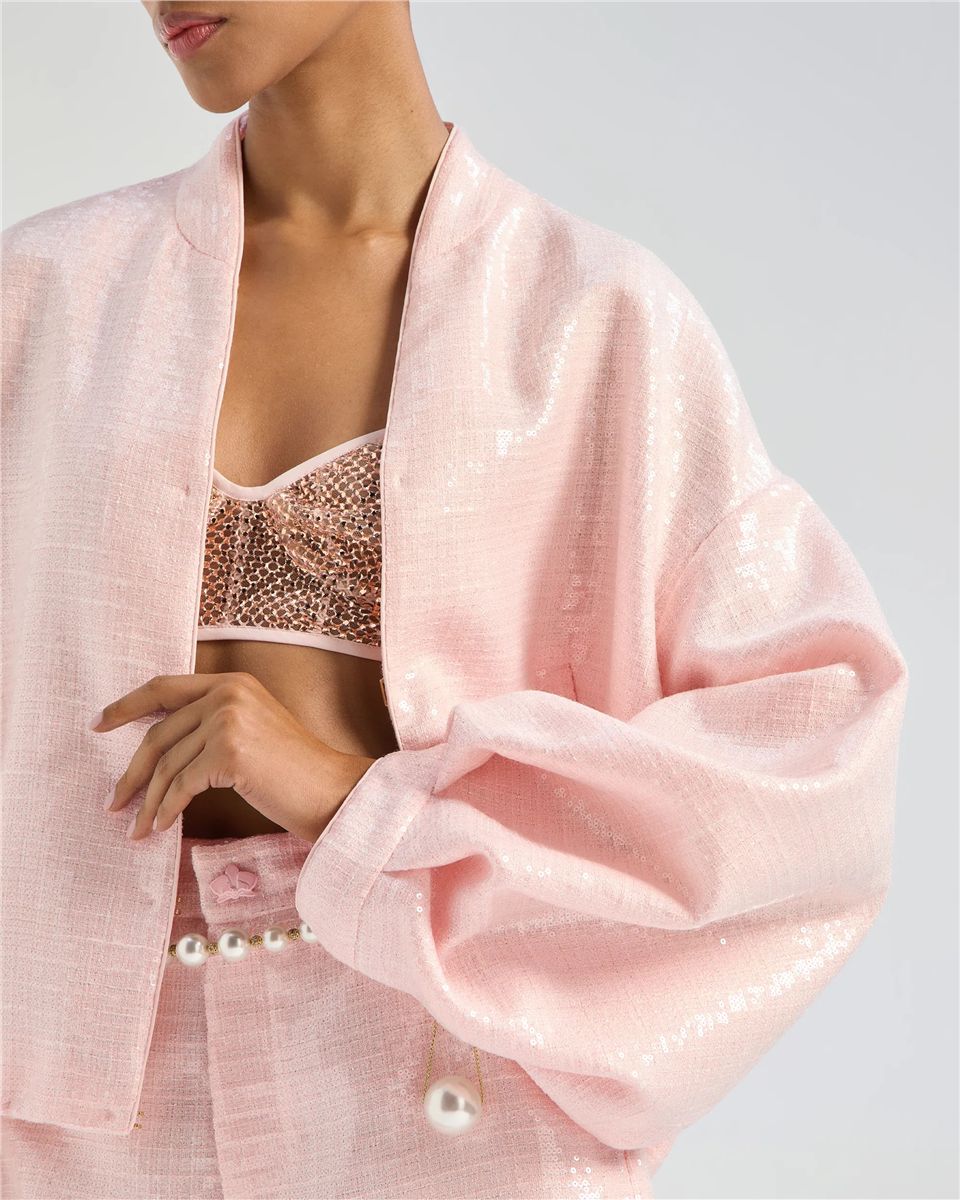 Tweed sequin bomber jacket-GENNY-Verso