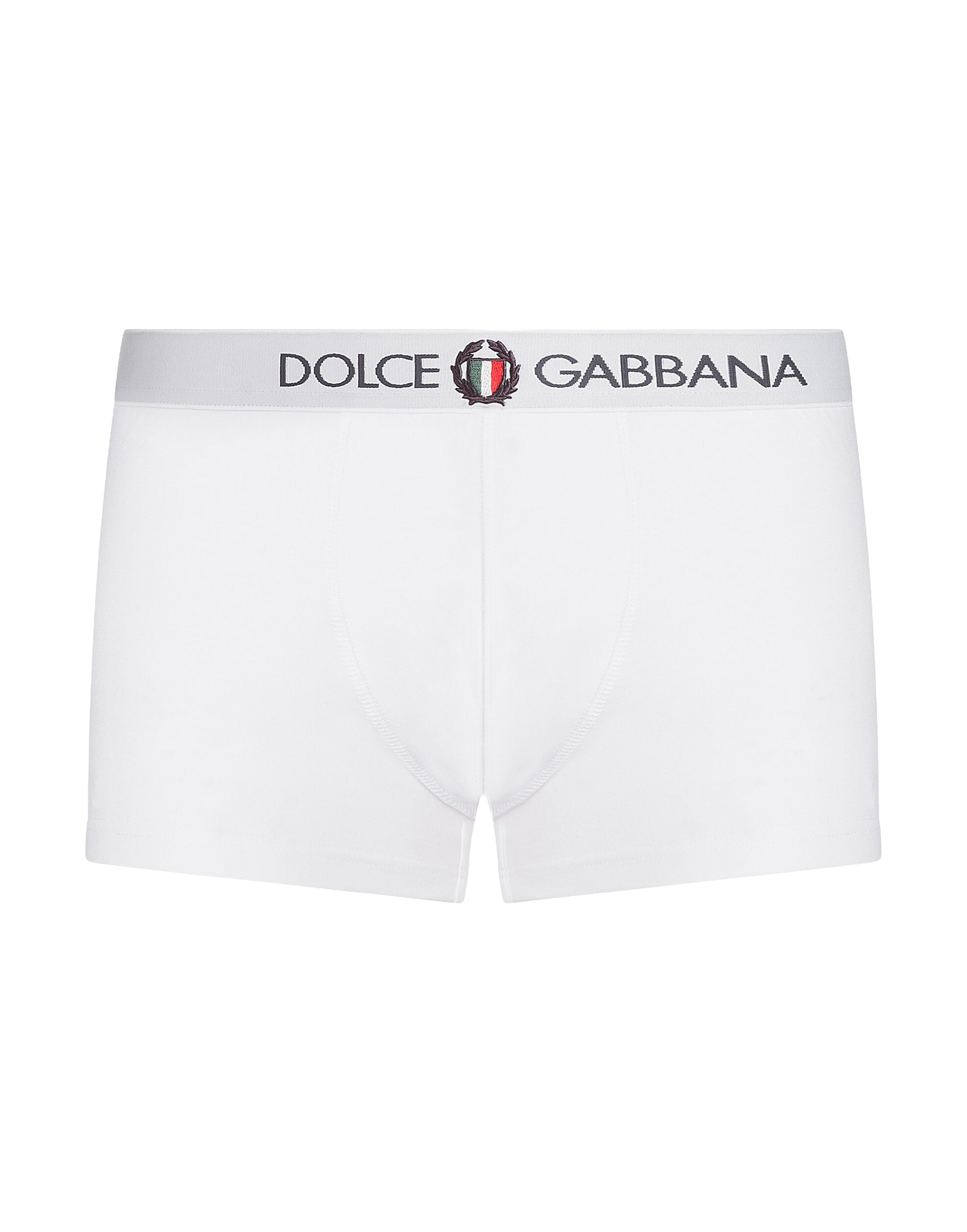 Two-way-stretch jersey regular-fit boxers with emblem-DOLCE&GABBANA-Verso