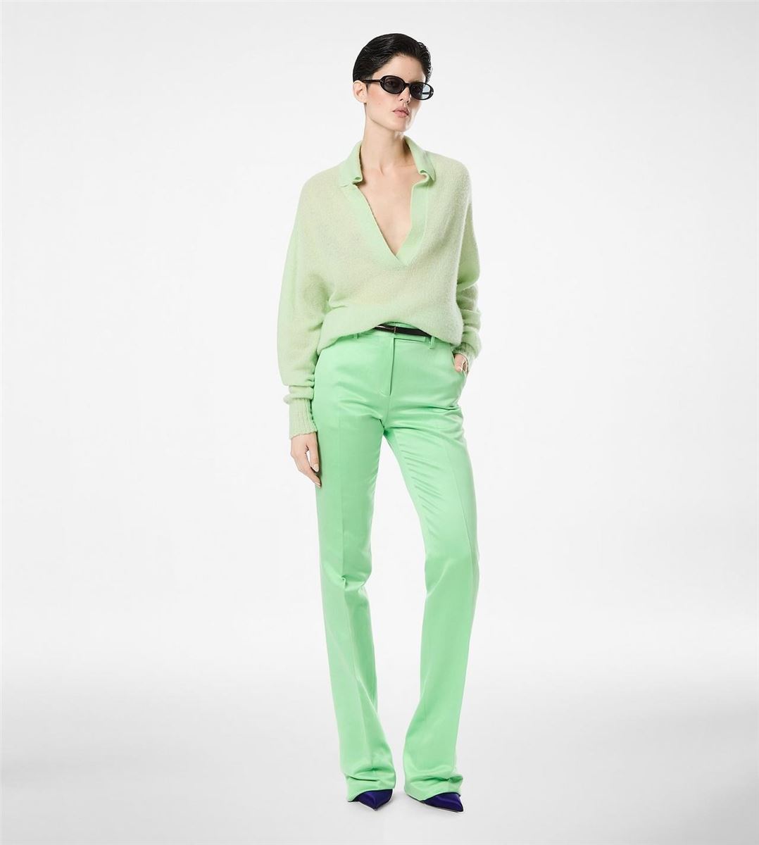 Ultrasoft cashmere silk oversized open polo collar knit-TOM FORD-Verso