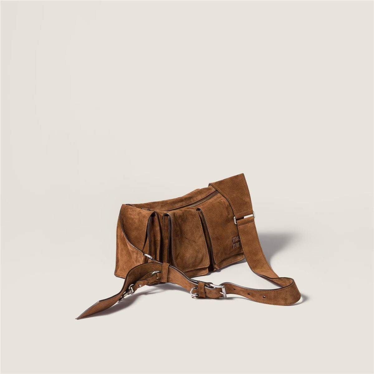 Utilitaire Suede Shoulder Bag-MIU MIU-Verso