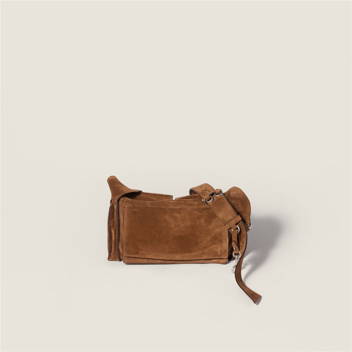 Utilitaire Suede Shoulder Bag-MIU MIU-Verso