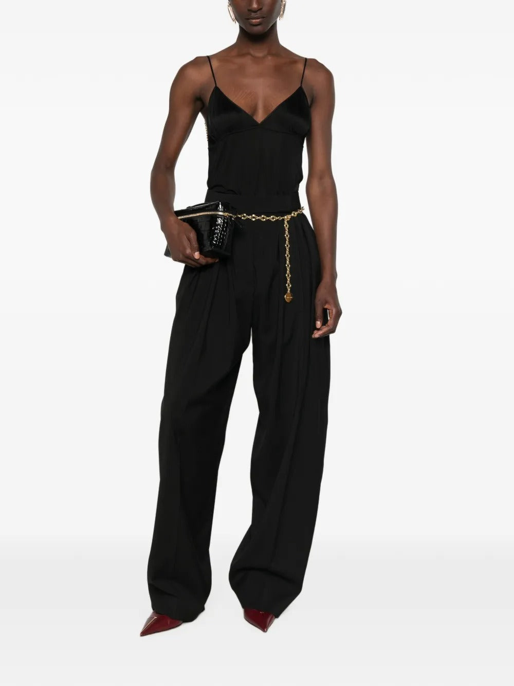 V-neck chain-link tank top-SAINT LAURENT-Verso