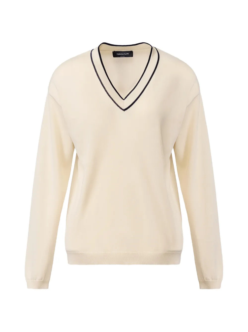 V-neck long-sleeve sweater-FABIANA FILIPPI-Verso
