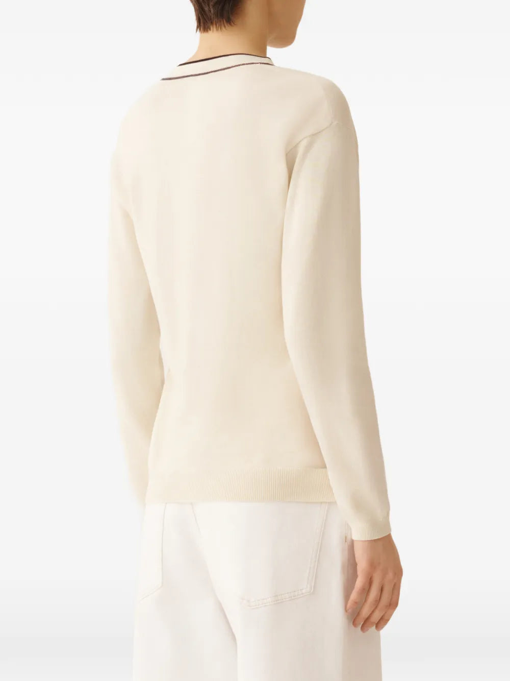 V-neck long-sleeve sweater-FABIANA FILIPPI-Verso