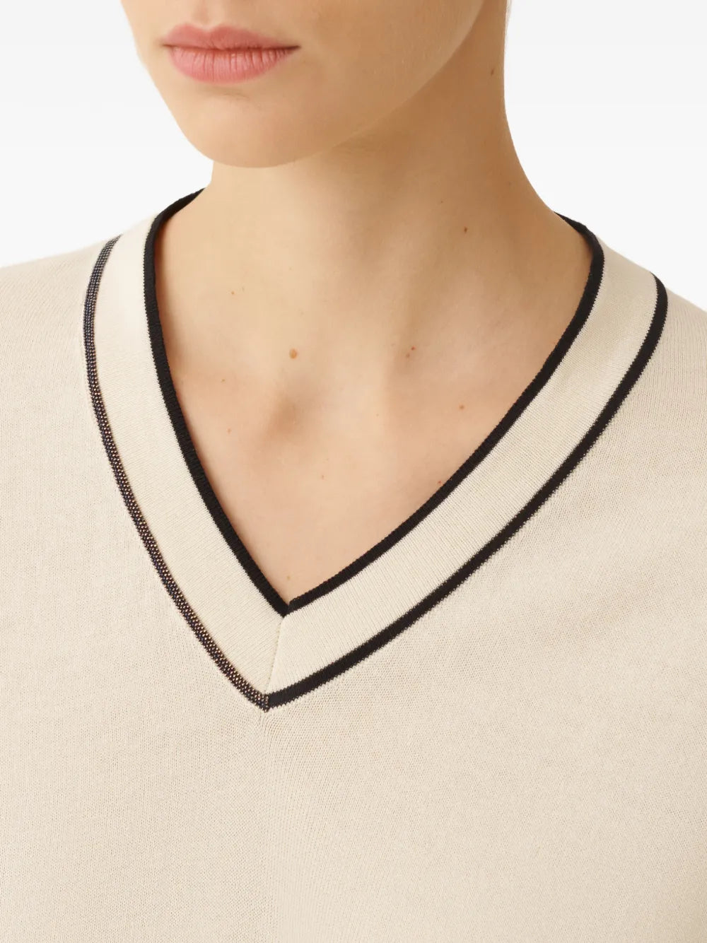 V-neck long-sleeve sweater-FABIANA FILIPPI-Verso