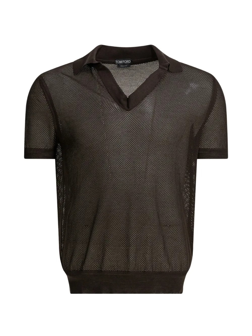 V-neck mesh t-shirt-TOM FORD-307816-48-Verso