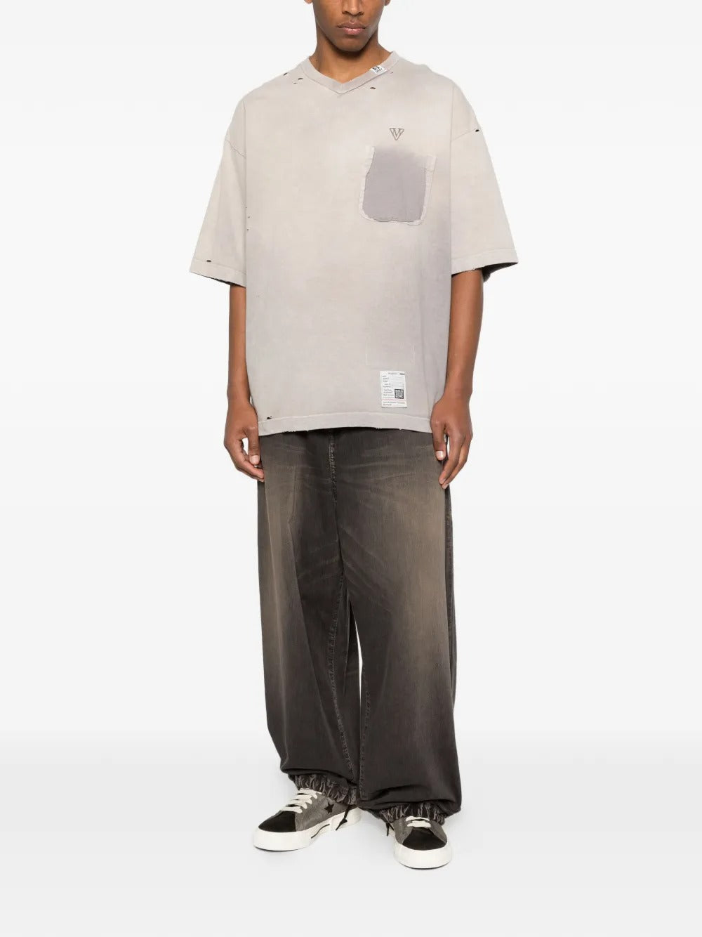 V-neck short-sleeve t-shirt-MAISON MIHARA YASUHIRO-Verso