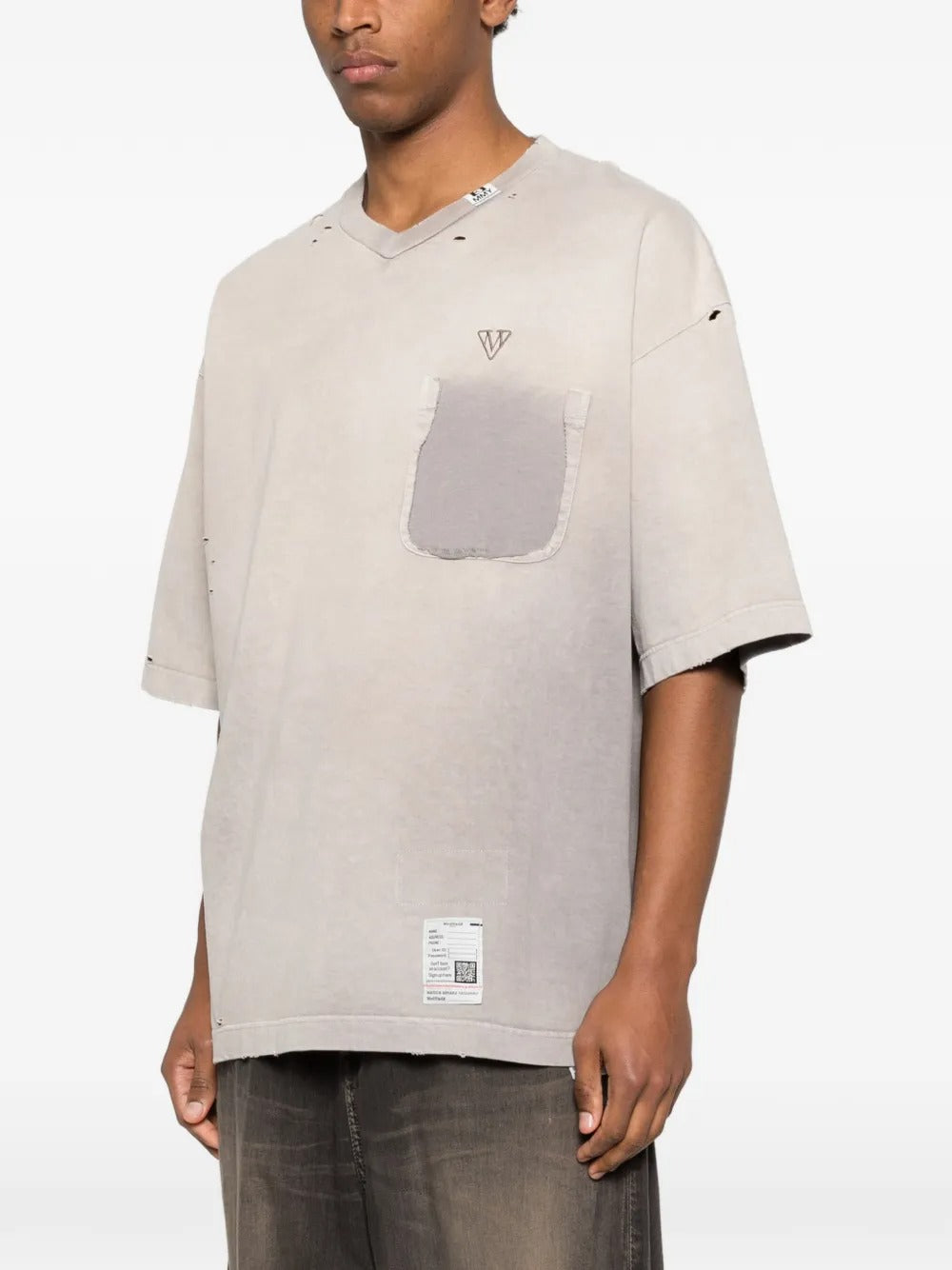 V-neck short-sleeve t-shirt-MAISON MIHARA YASUHIRO-Verso