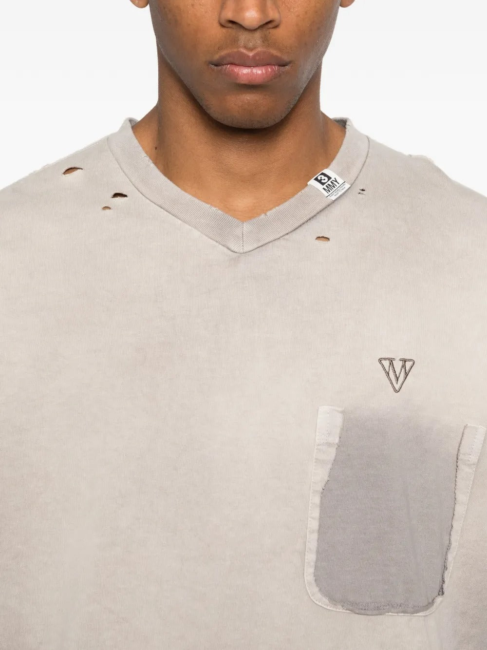 V-neck short-sleeve t-shirt-MAISON MIHARA YASUHIRO-Verso