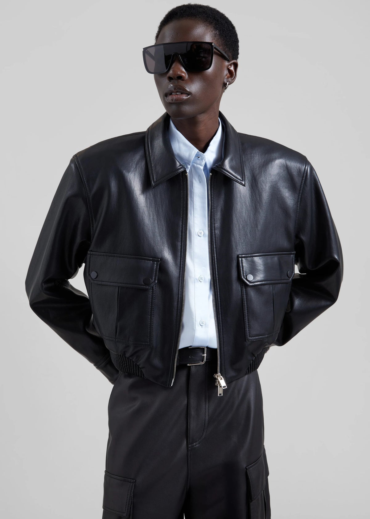 Val faux leather padded jacket-THE FRANKIE SHOP-Verso