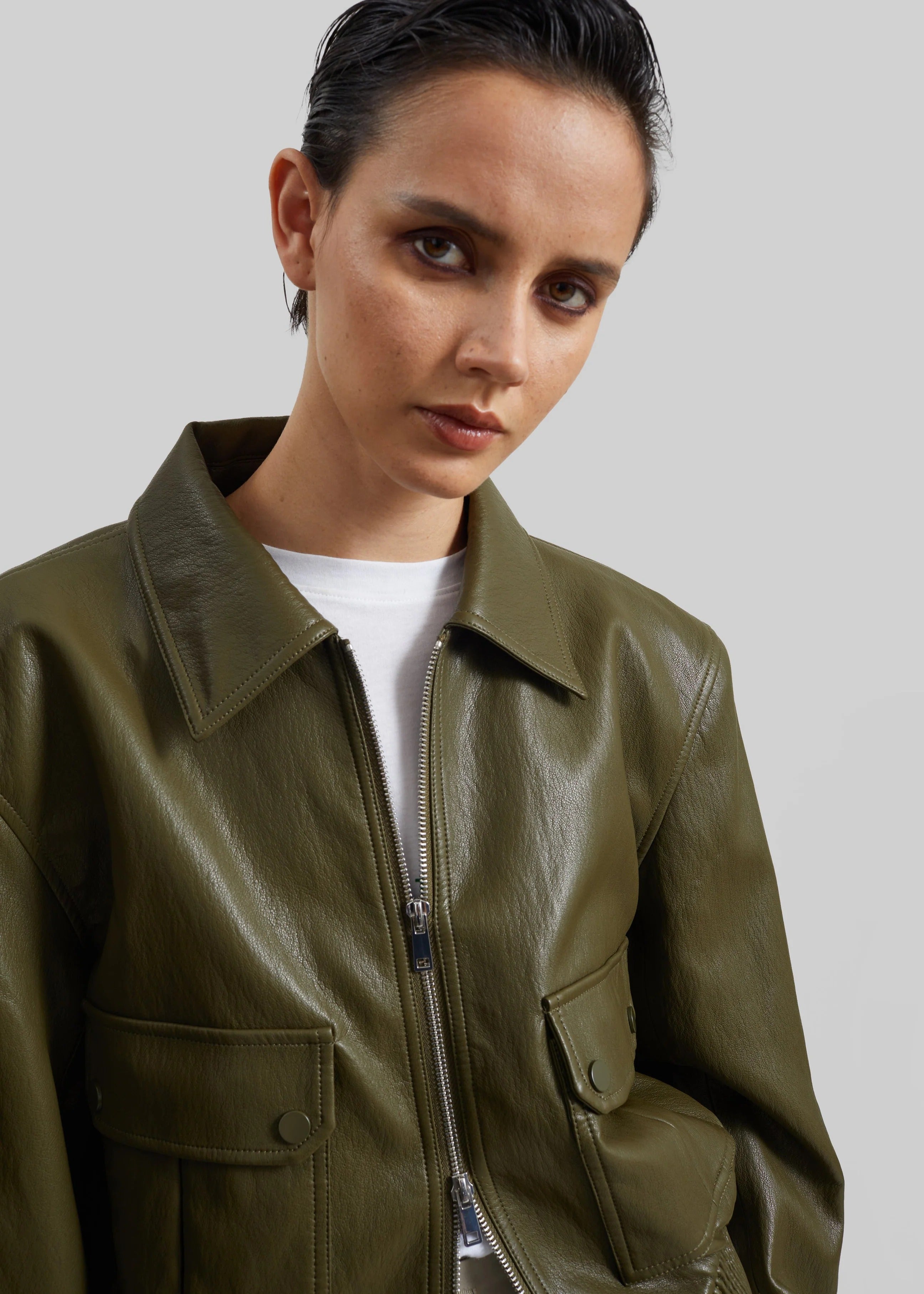 Val faux leather padded jacket-THE FRANKIE SHOP-Verso