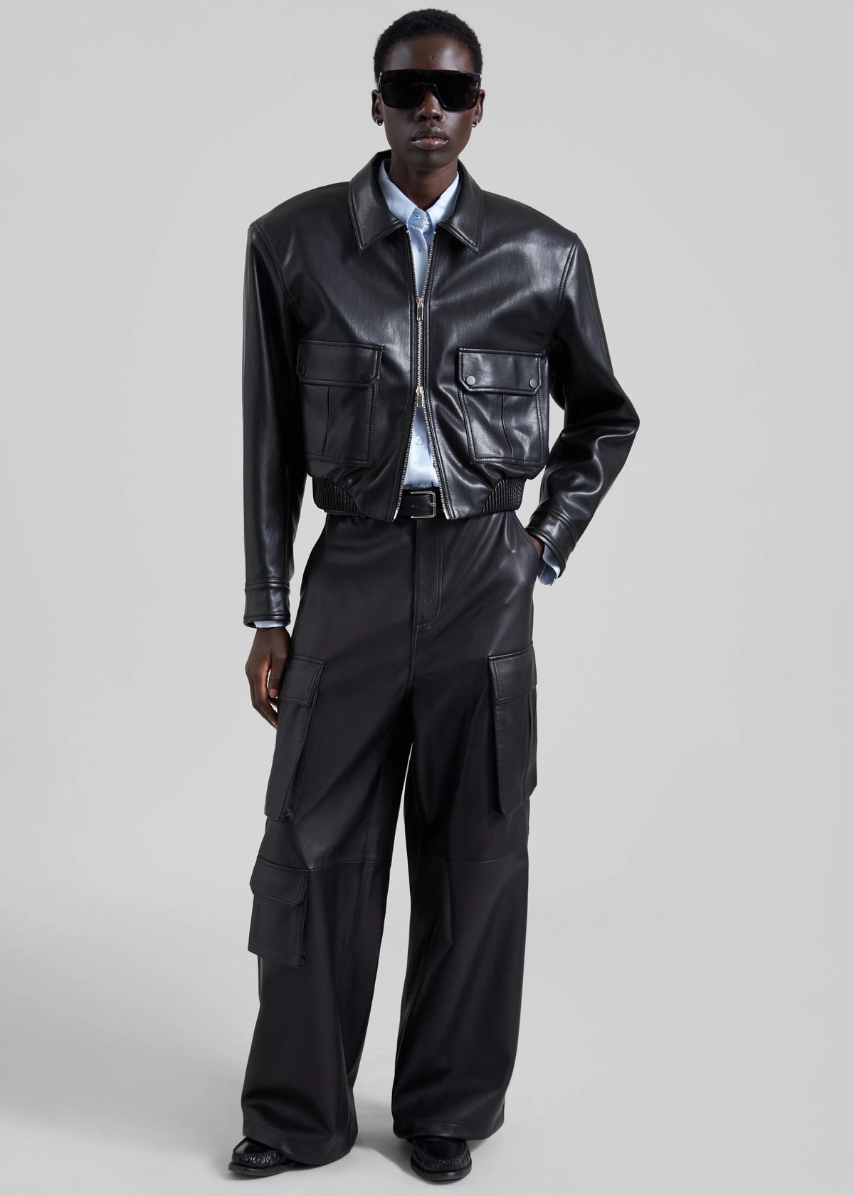 Val faux leather padded jacket-THE FRANKIE SHOP-Verso