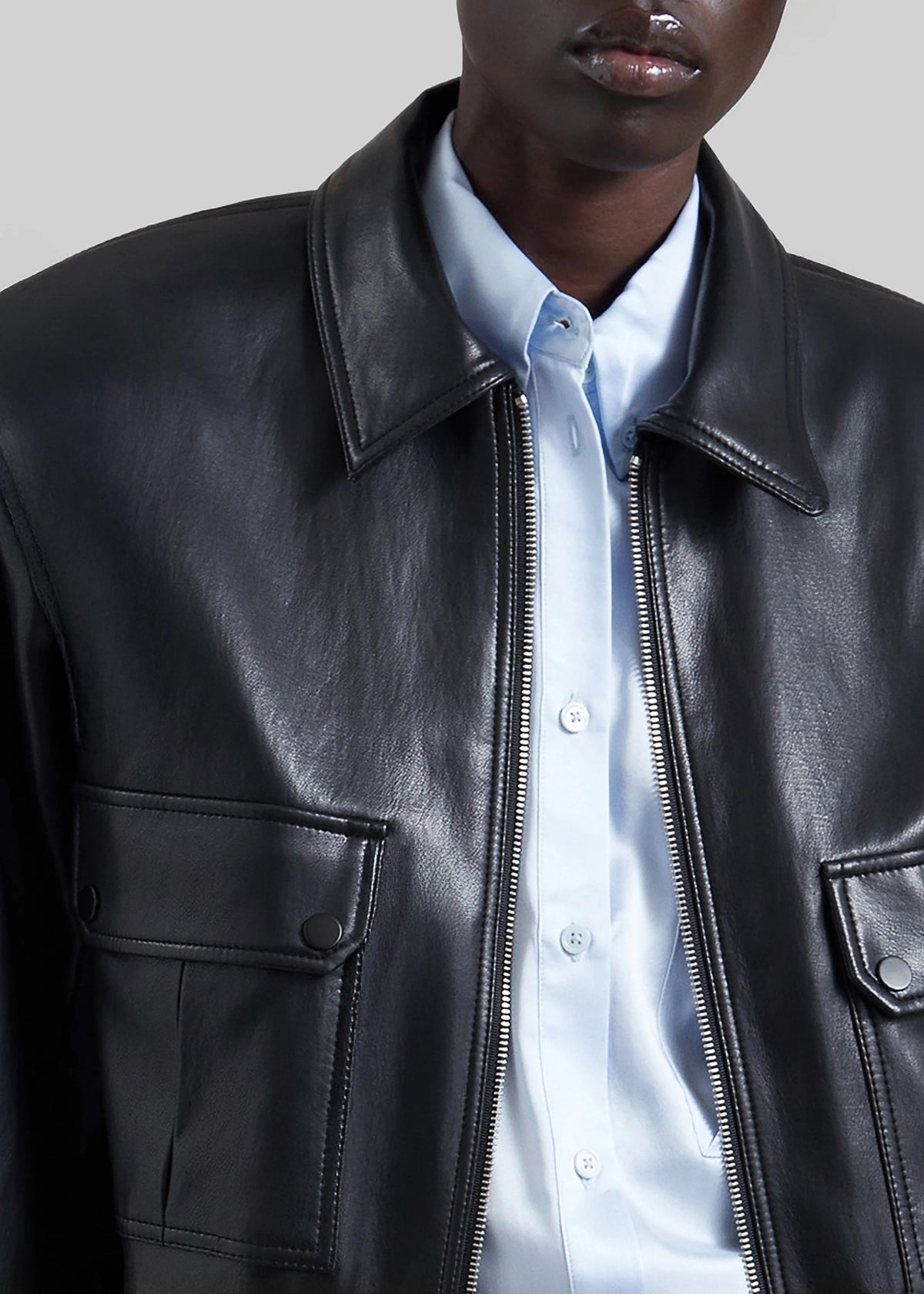Val faux leather padded jacket-THE FRANKIE SHOP-Verso