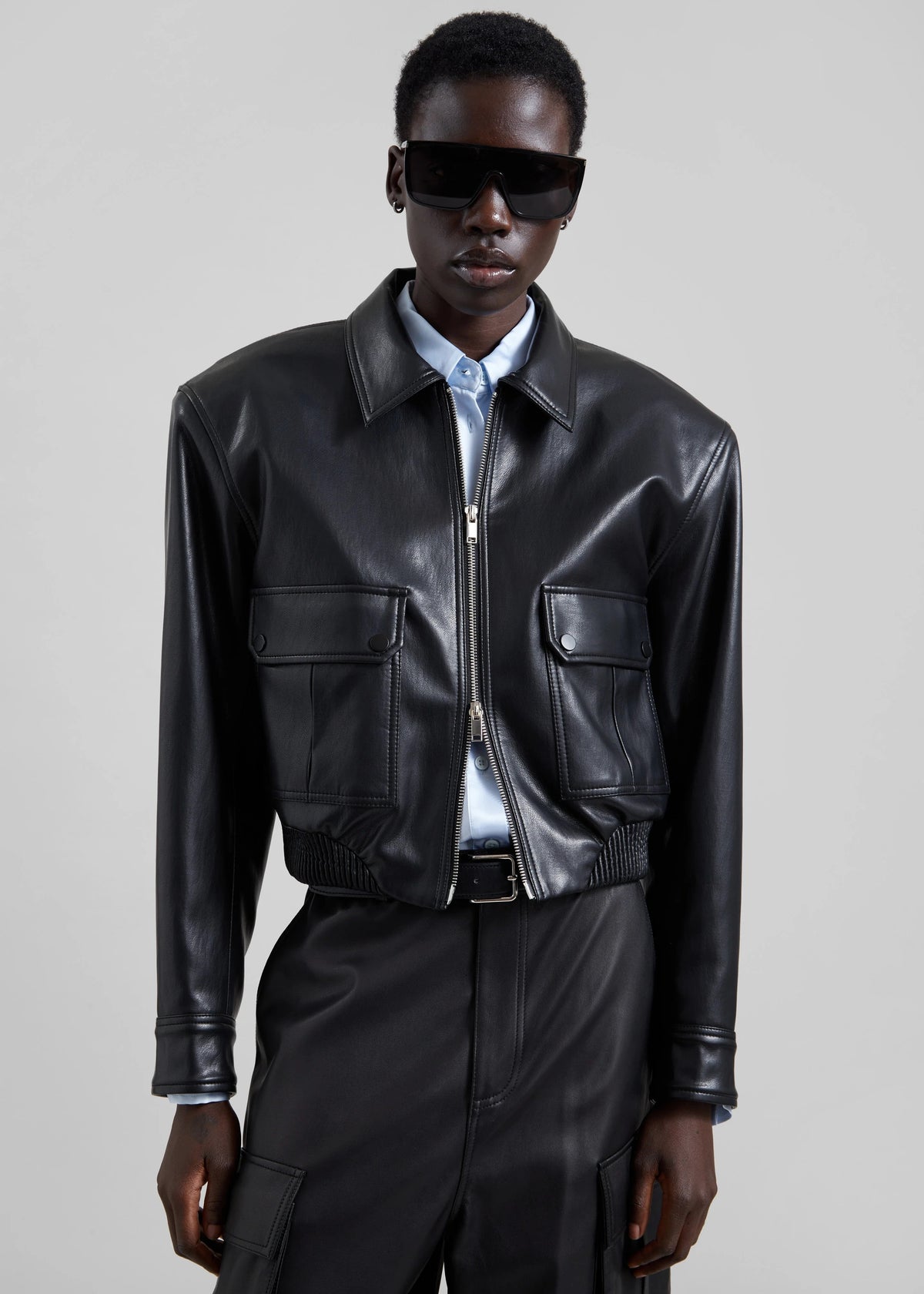 Val faux leather padded jacket-THE FRANKIE SHOP-Verso