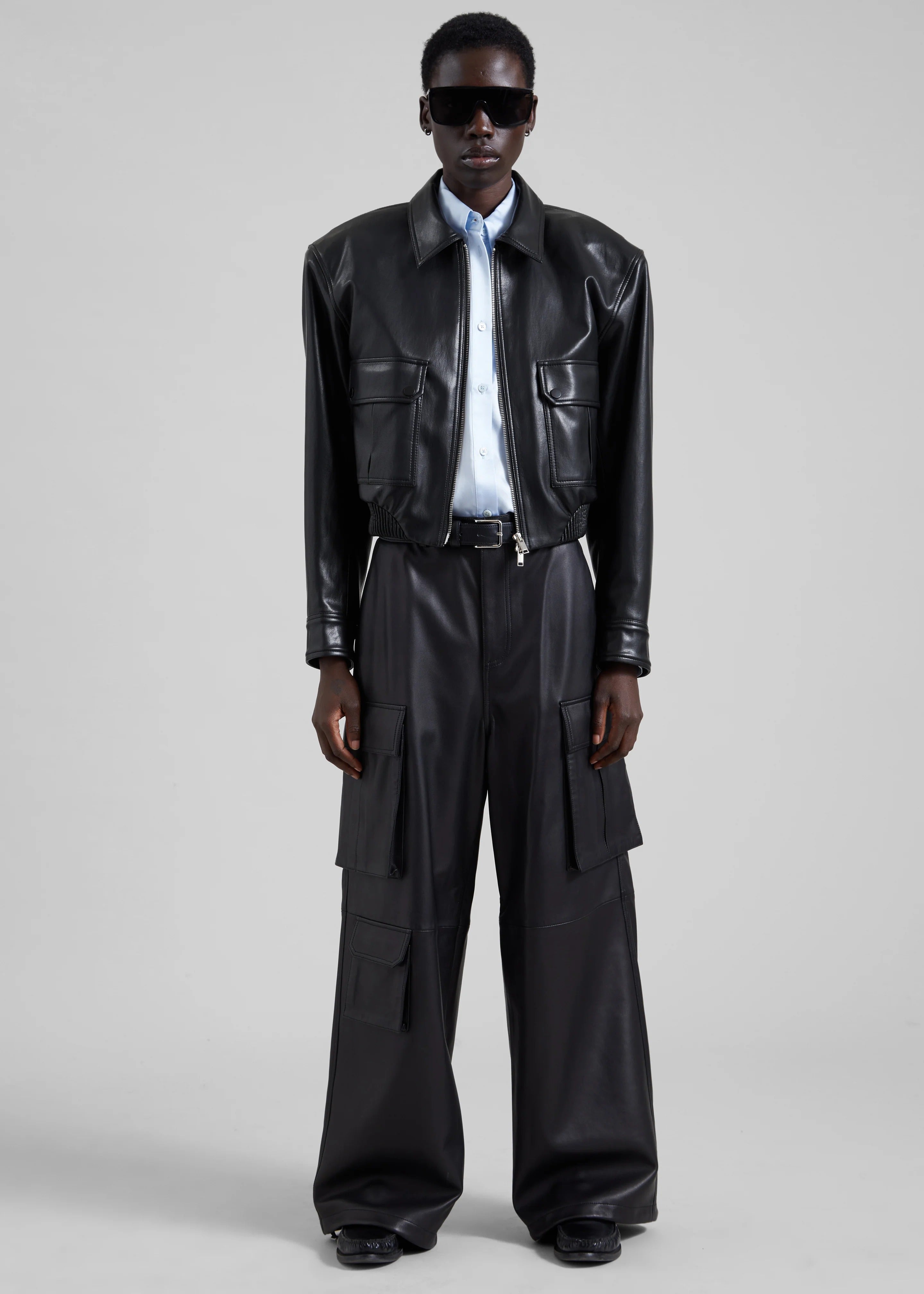 Val faux leather padded jacket-THE FRANKIE SHOP-Verso