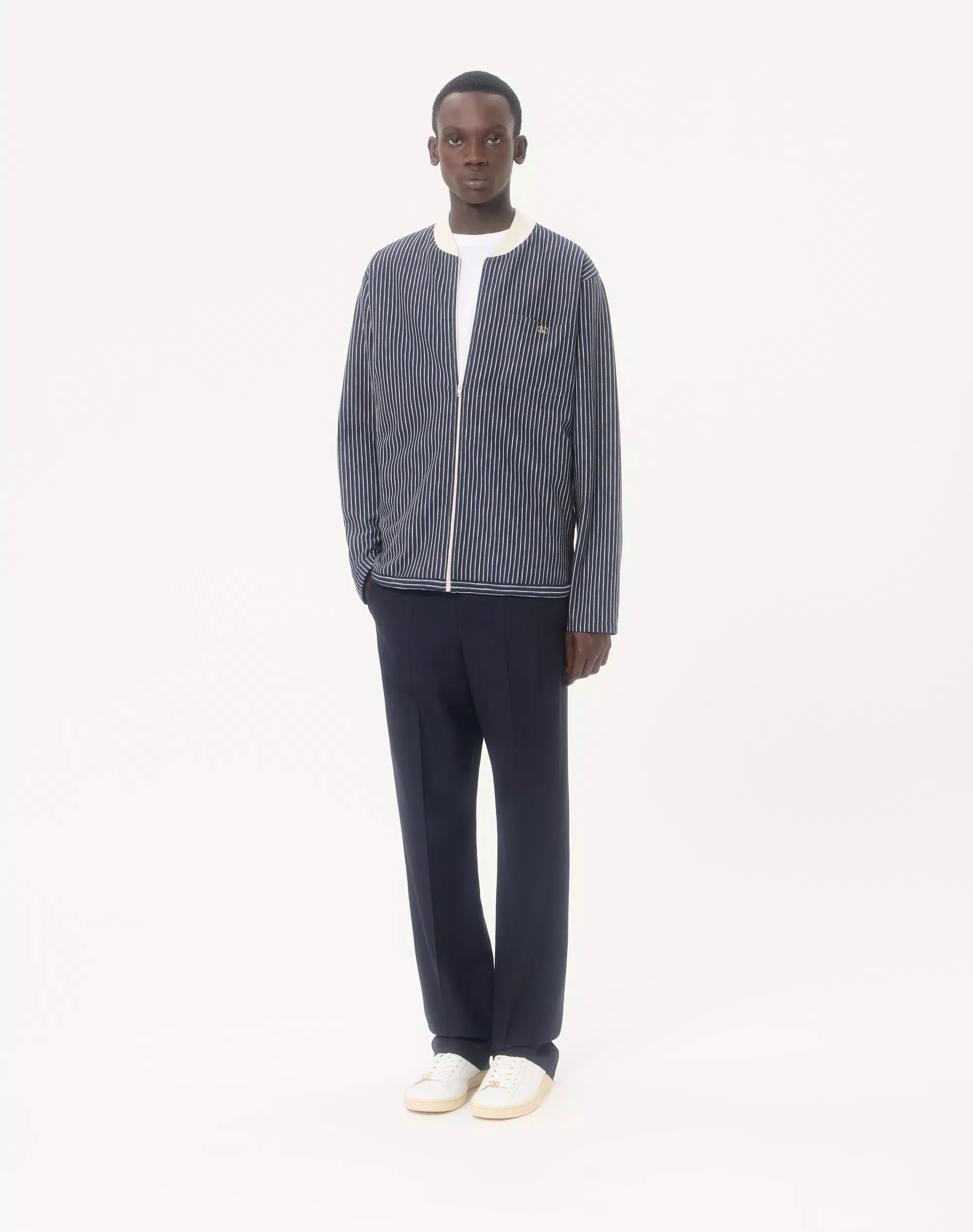 Valentino cotton t-shirt with vlogo embroidery-VALENTINO-Verso