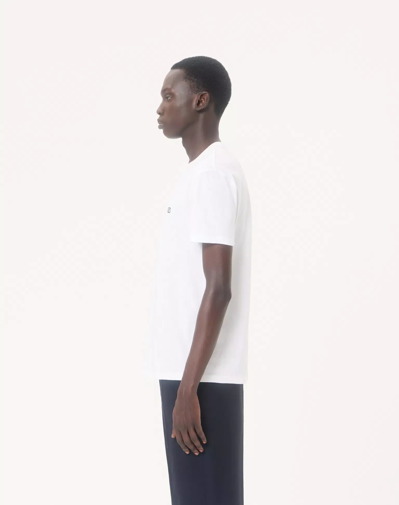 Valentino cotton t-shirt with vlogo embroidery-VALENTINO-Verso
