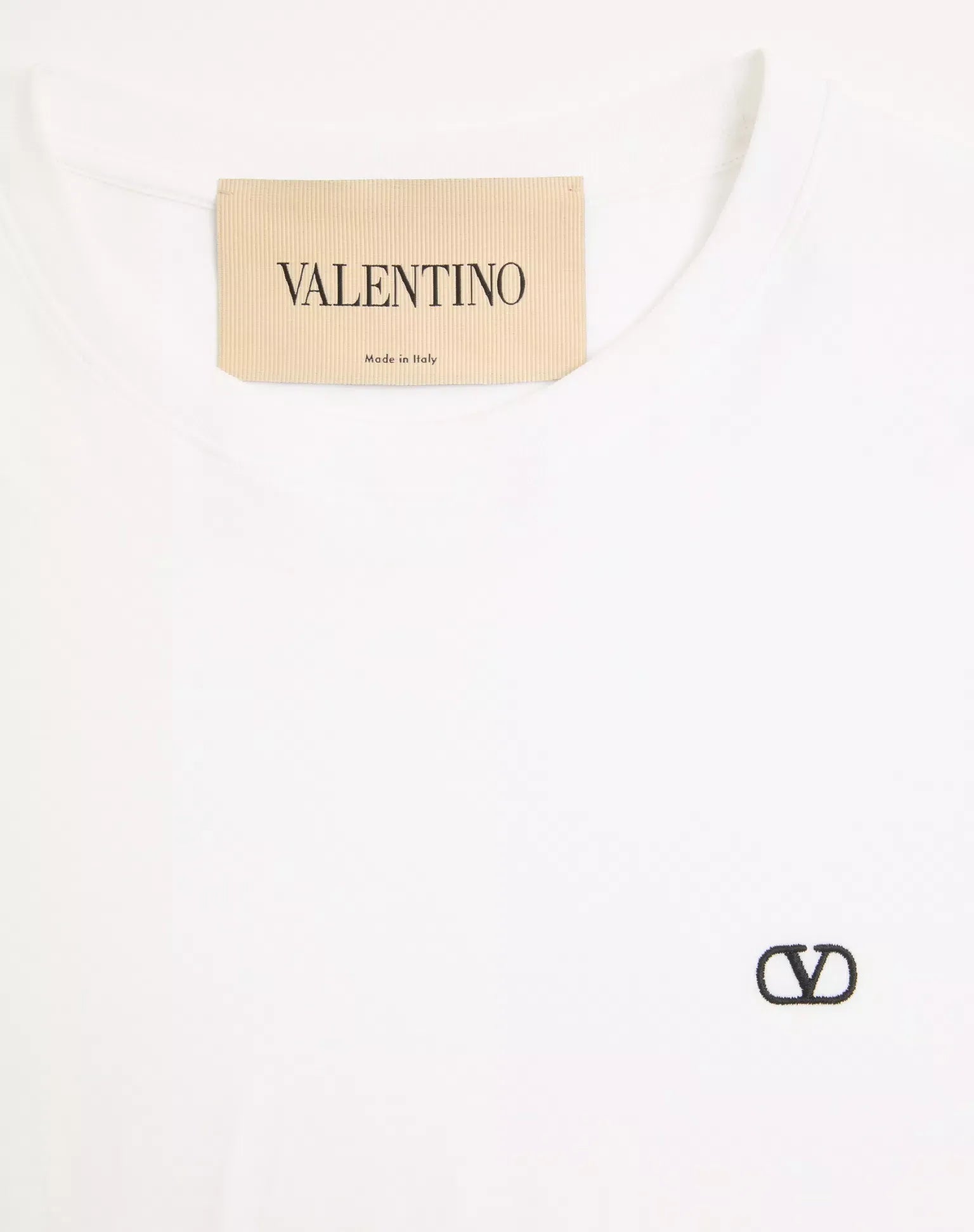 Valentino cotton t-shirt with vlogo embroidery-VALENTINO-Verso