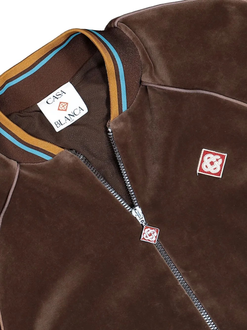 Velour logo-patch velour jacket-CASABLANCA-Verso