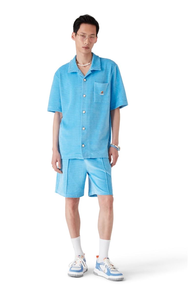 VELOUR STRIPE SHORT SLEEVE SHIRT-CASABLANCA-Verso