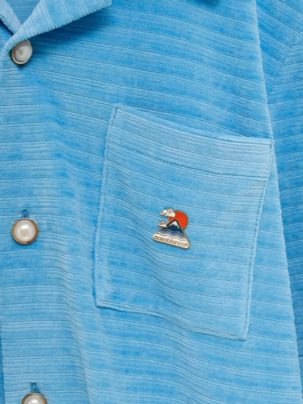 Velour stripe short sleeve shirt-CASABLANCA-Verso