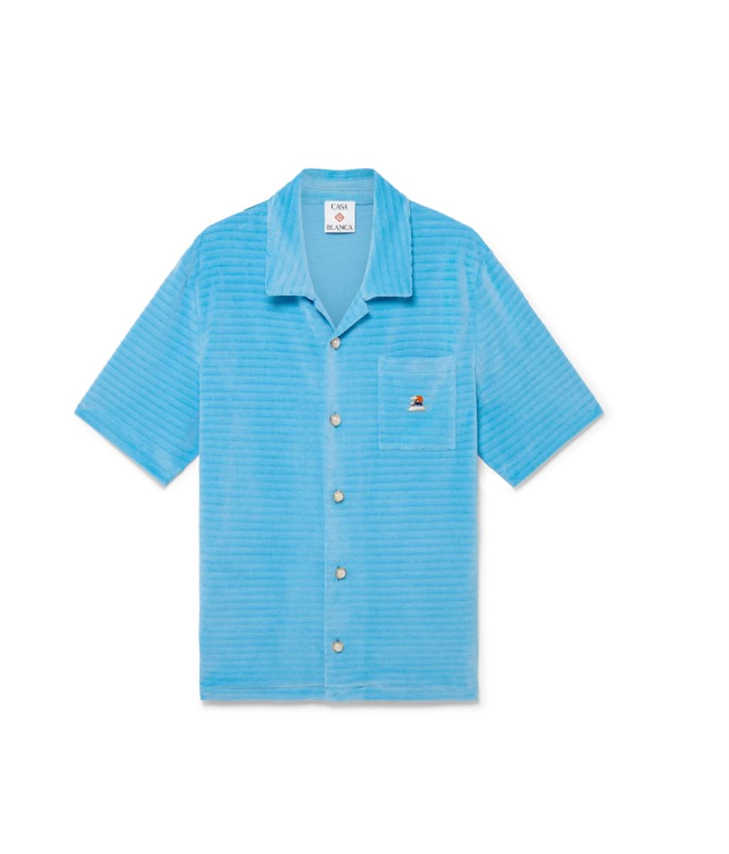 VELOUR STRIPE SHORT SLEEVE SHIRT-CASABLANCA-Verso