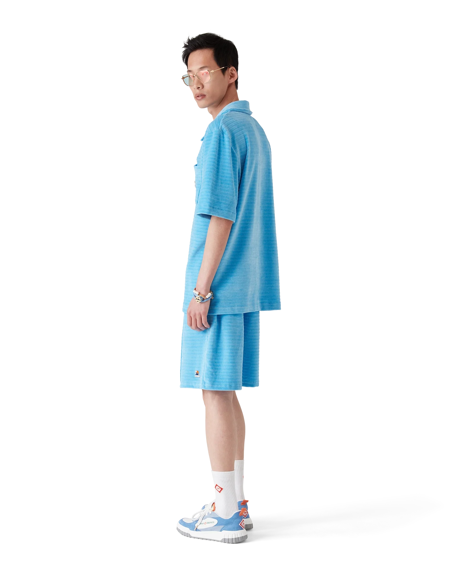 VELOUR STRIPE SHORTS-CASABLANCA-Verso