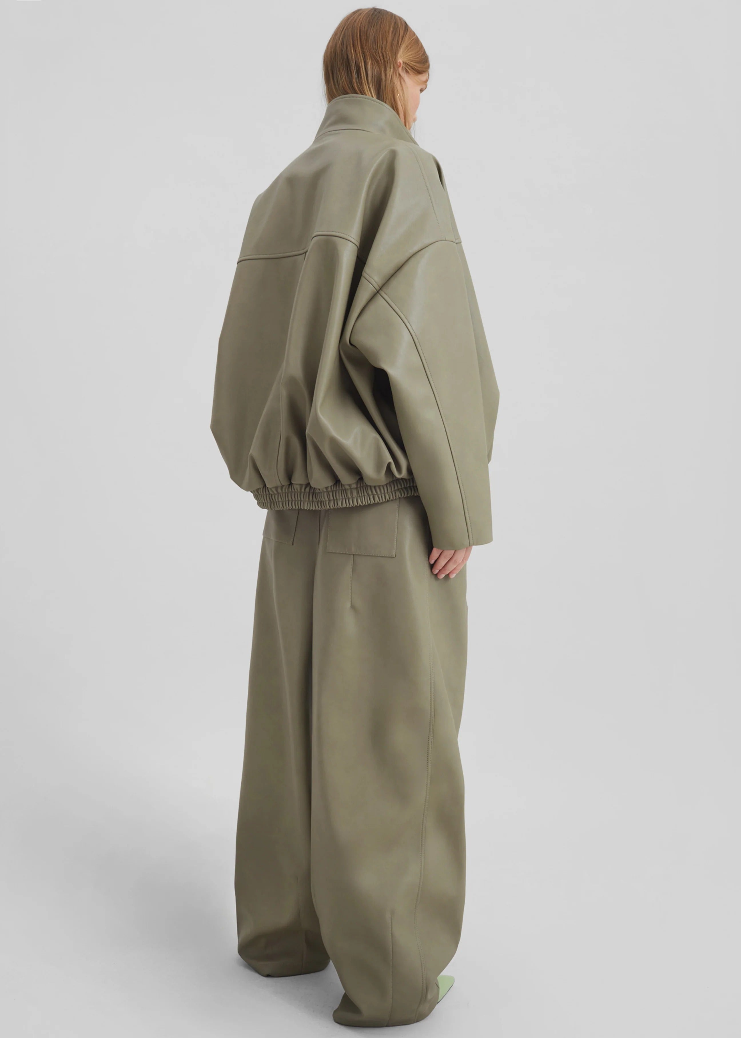 Veren Faux Leather Bomber Jacket-THE FRANKIE SHOP-Verso