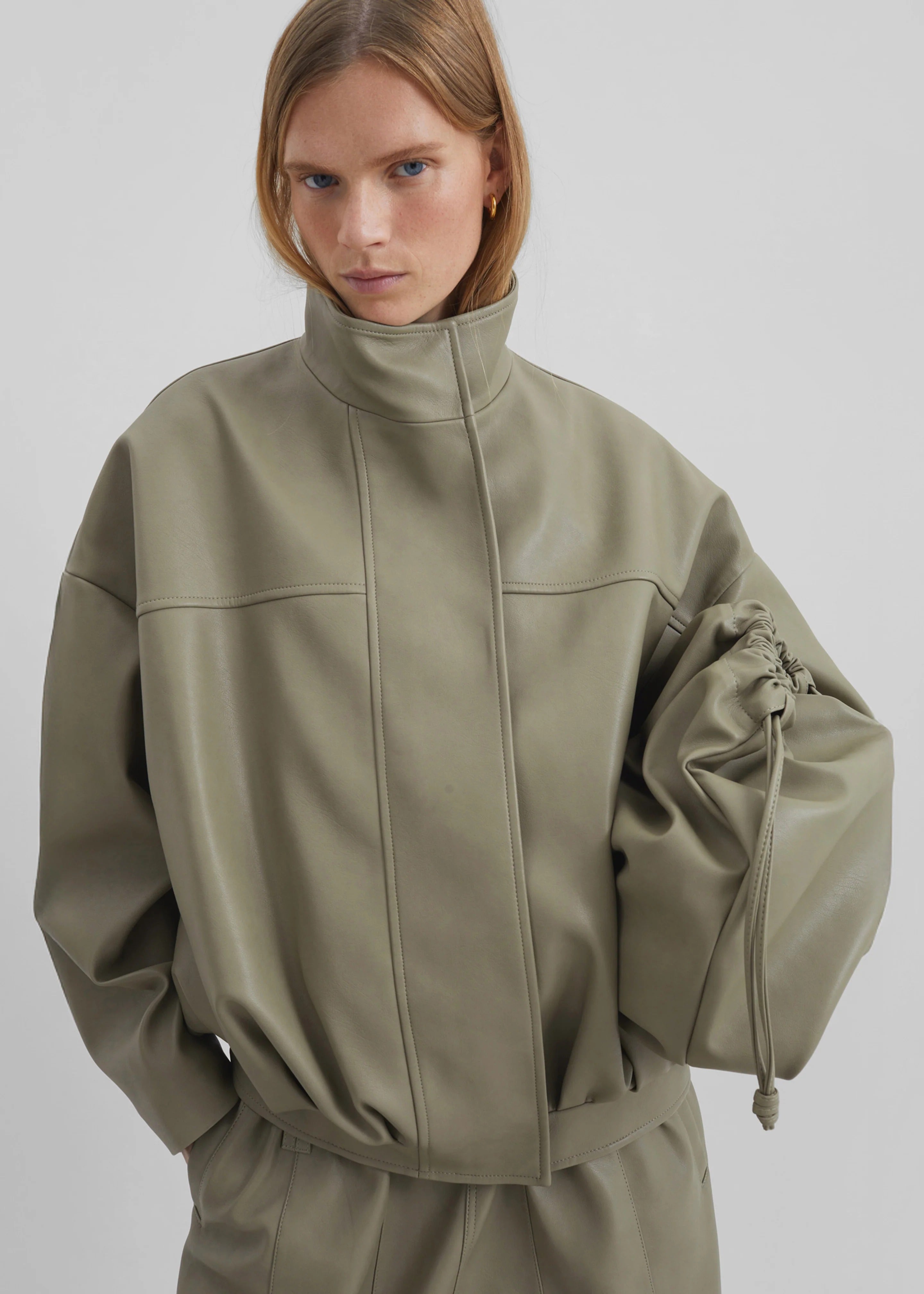 Veren Faux Leather Bomber Jacket-THE FRANKIE SHOP-Verso