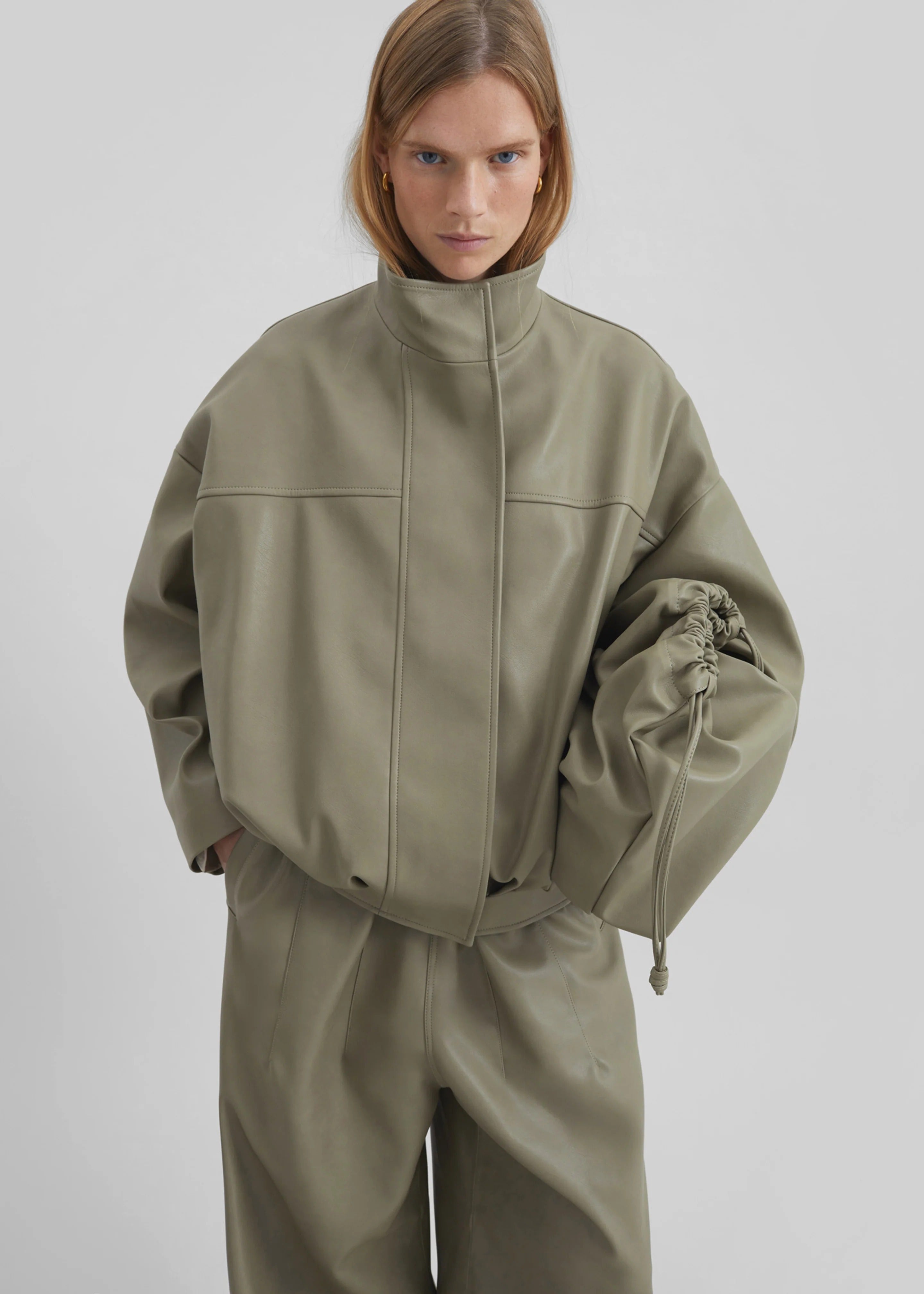 Veren Faux Leather Bomber Jacket-THE FRANKIE SHOP-Verso