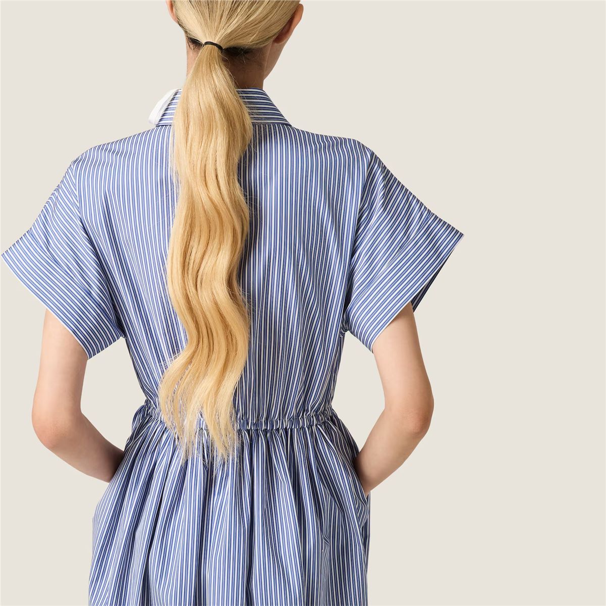 vertical stripe poplin midi-dress-MIU MIU-Verso