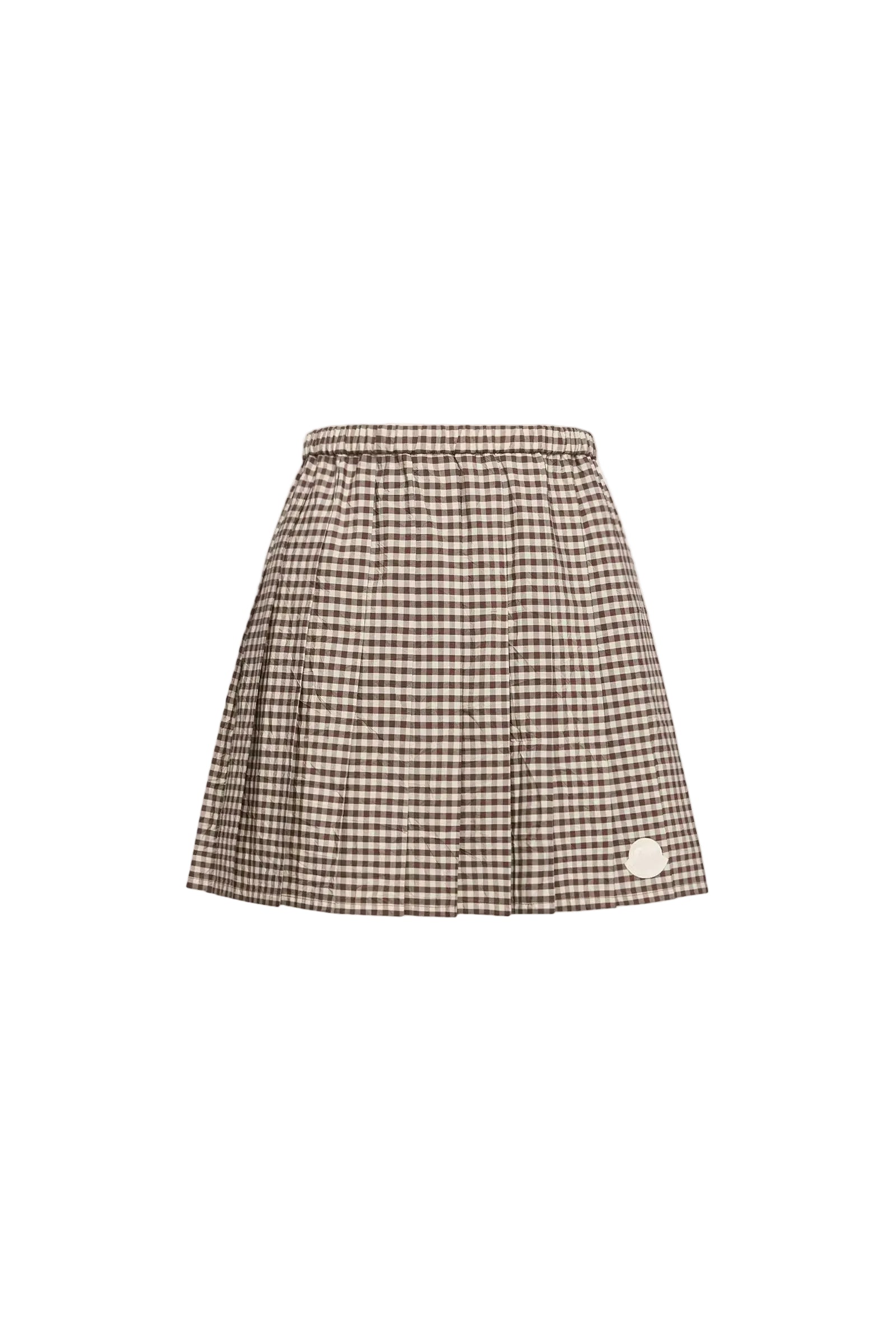 Vichy Cotton Blend Pleated Mini Skirt-MONCLER-307076-XS-Verso