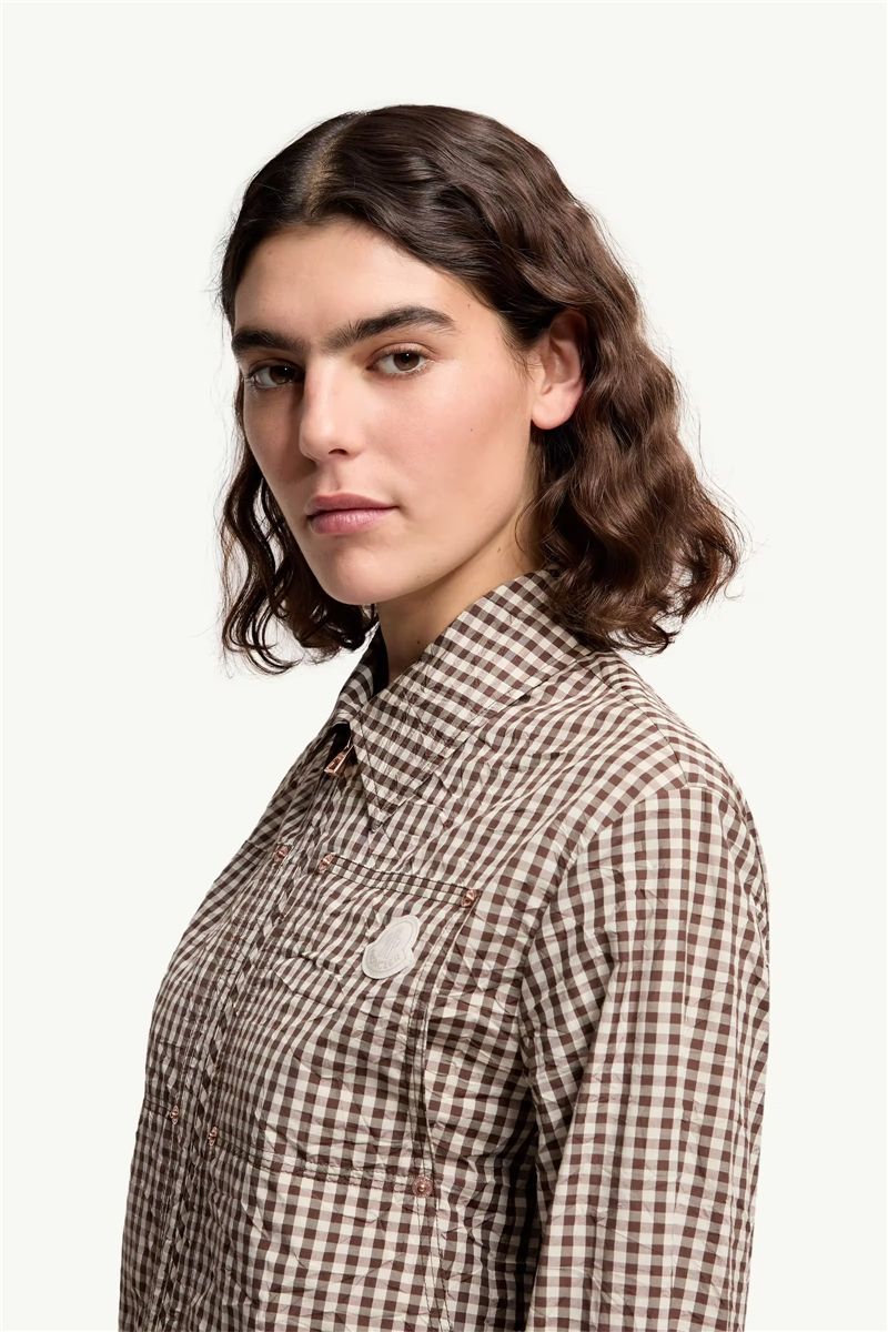 Vichy cotton blend shirt-MONCLER-Verso