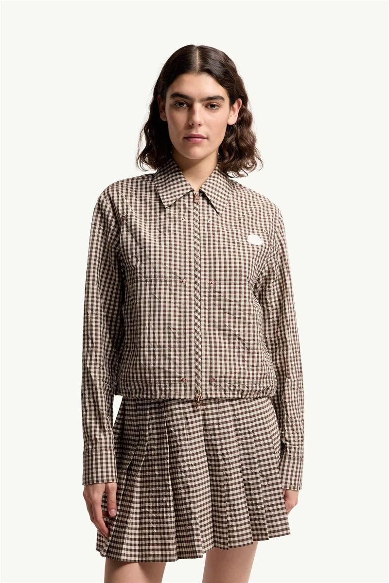 Vichy cotton blend shirt-MONCLER-Verso