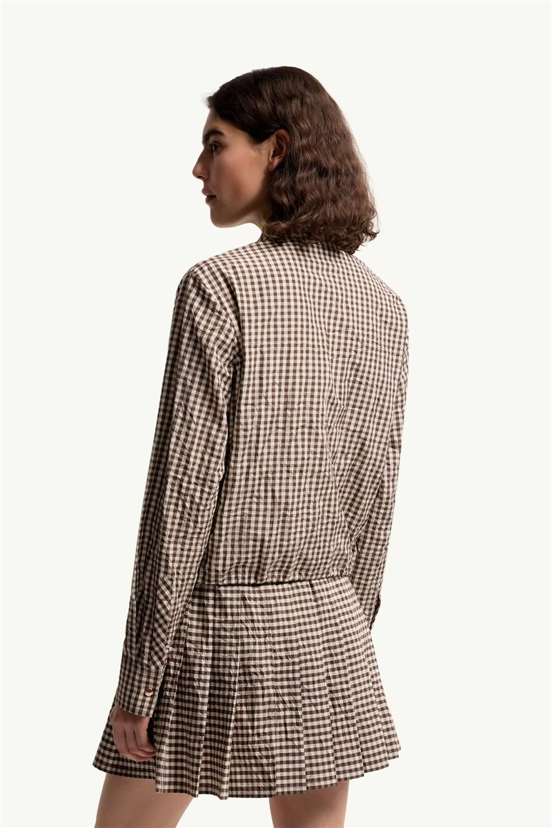 Vichy cotton blend shirt-MONCLER-Verso