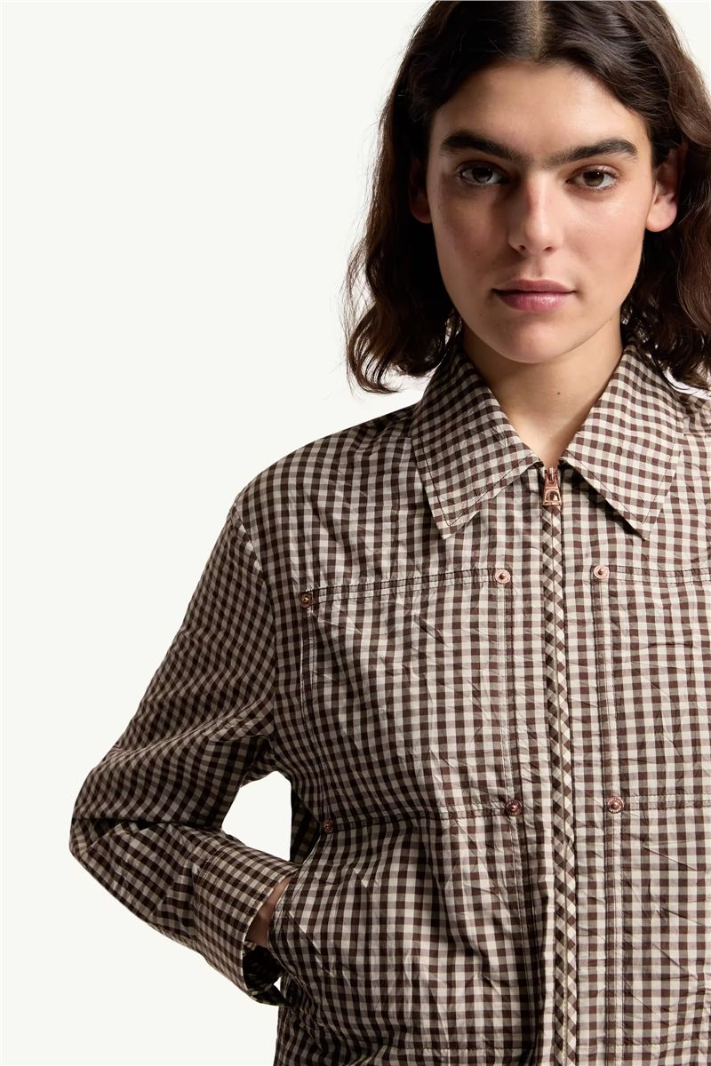 Vichy cotton blend shirt-MONCLER-Verso