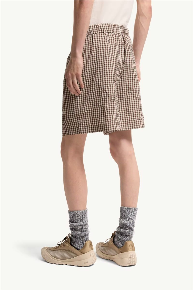 Vichy cotton blend shorts-MONCLER-Verso