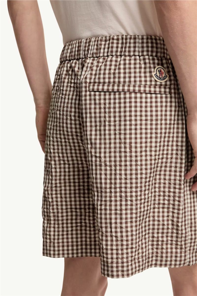 Vichy cotton blend shorts-MONCLER-Verso