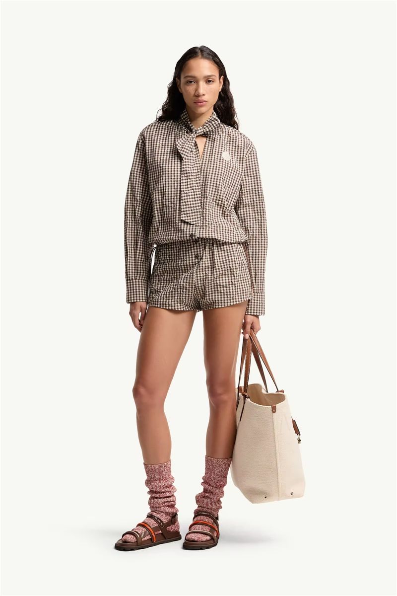 Vichy romper with bow-MONCLER-Verso
