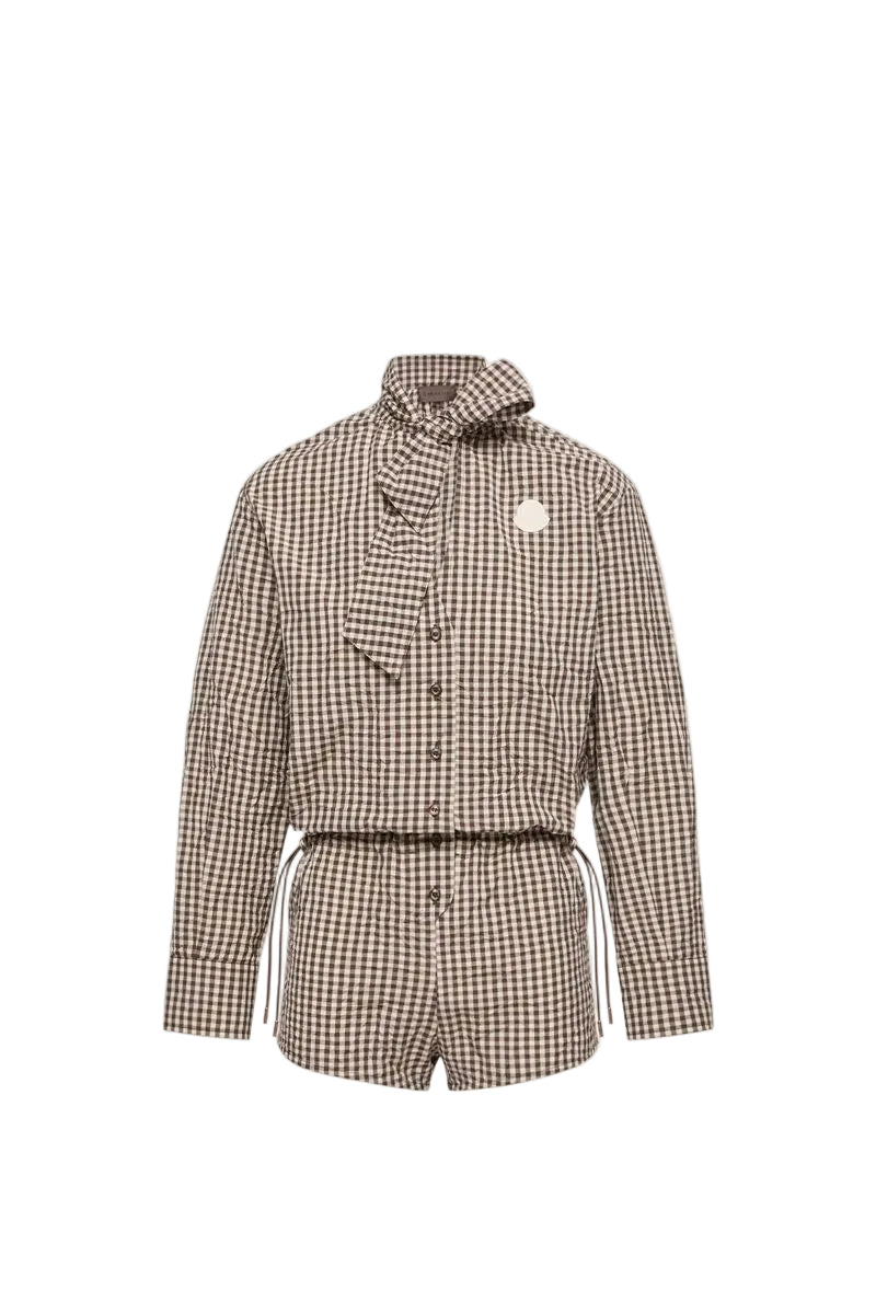 Vichy romper with bow-MONCLER-308155-36-Verso