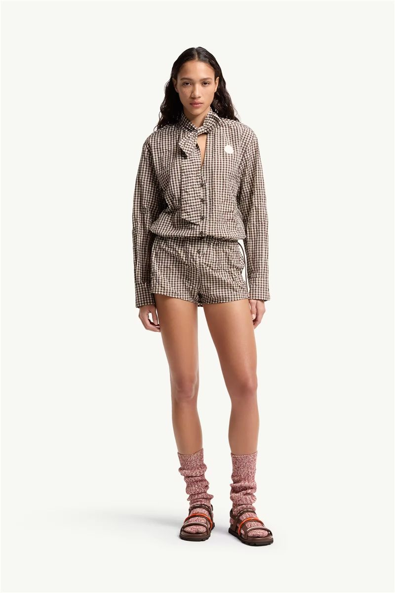 Vichy romper with bow-MONCLER-Verso