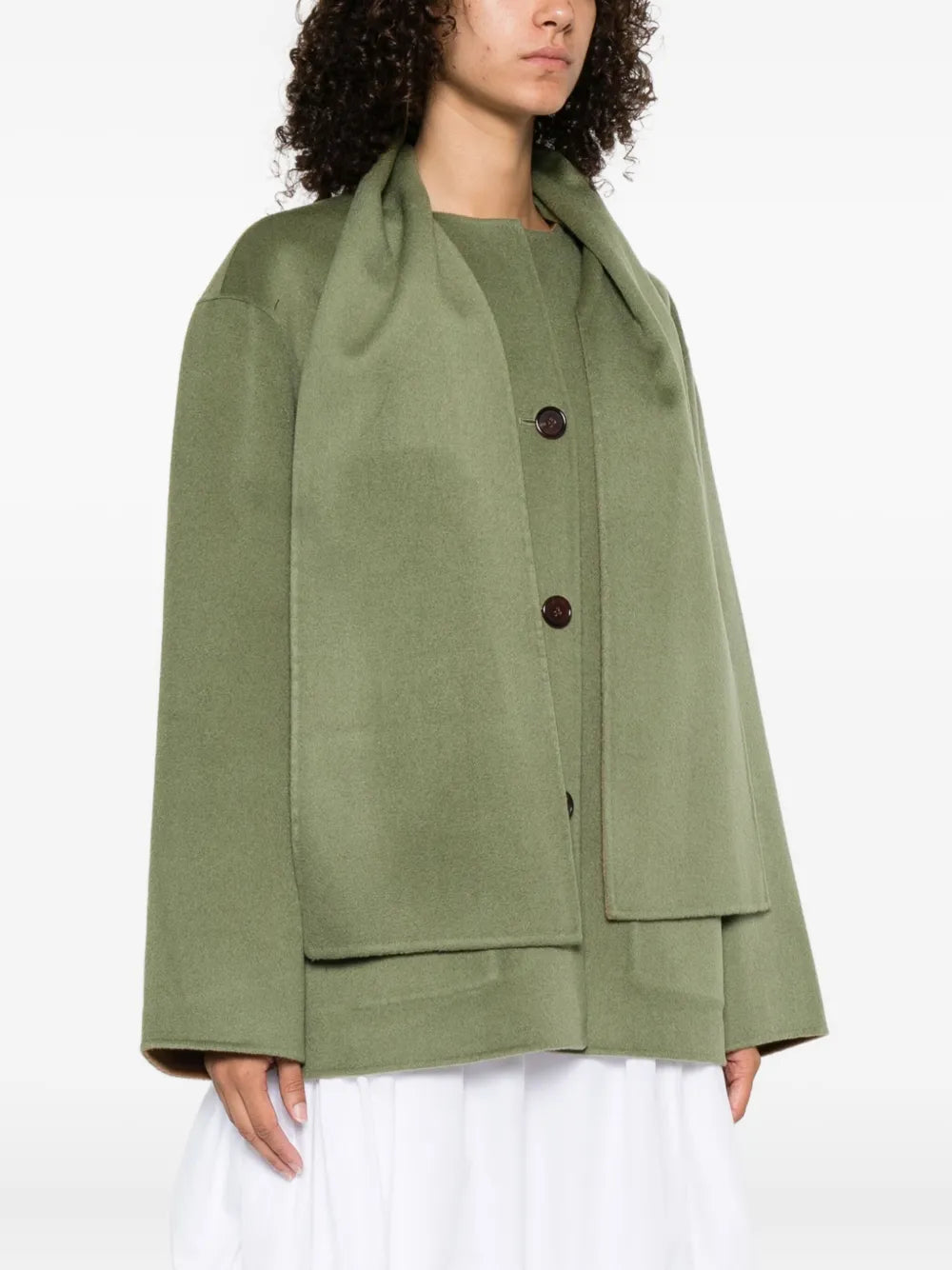 Viktorya button-fastening wool coat-ALICIA AUDREY-Verso